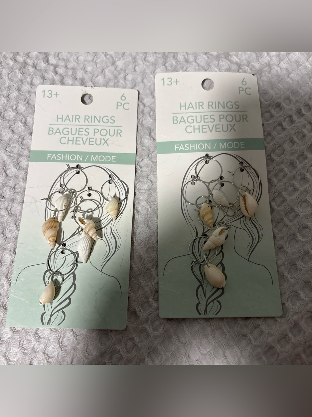 Seashell Hair Rings Hair Charms 12 Pc Beach Mermaid Boho Braid Accessories